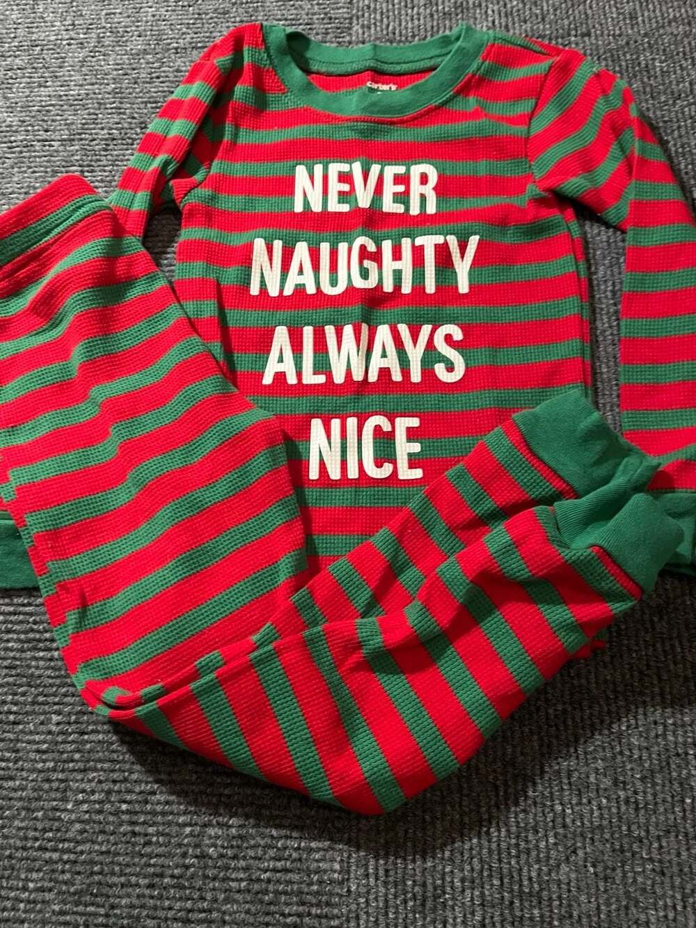 Carter's Toddler Christmas Pajamas Never Naughty Always Nice Size 3T